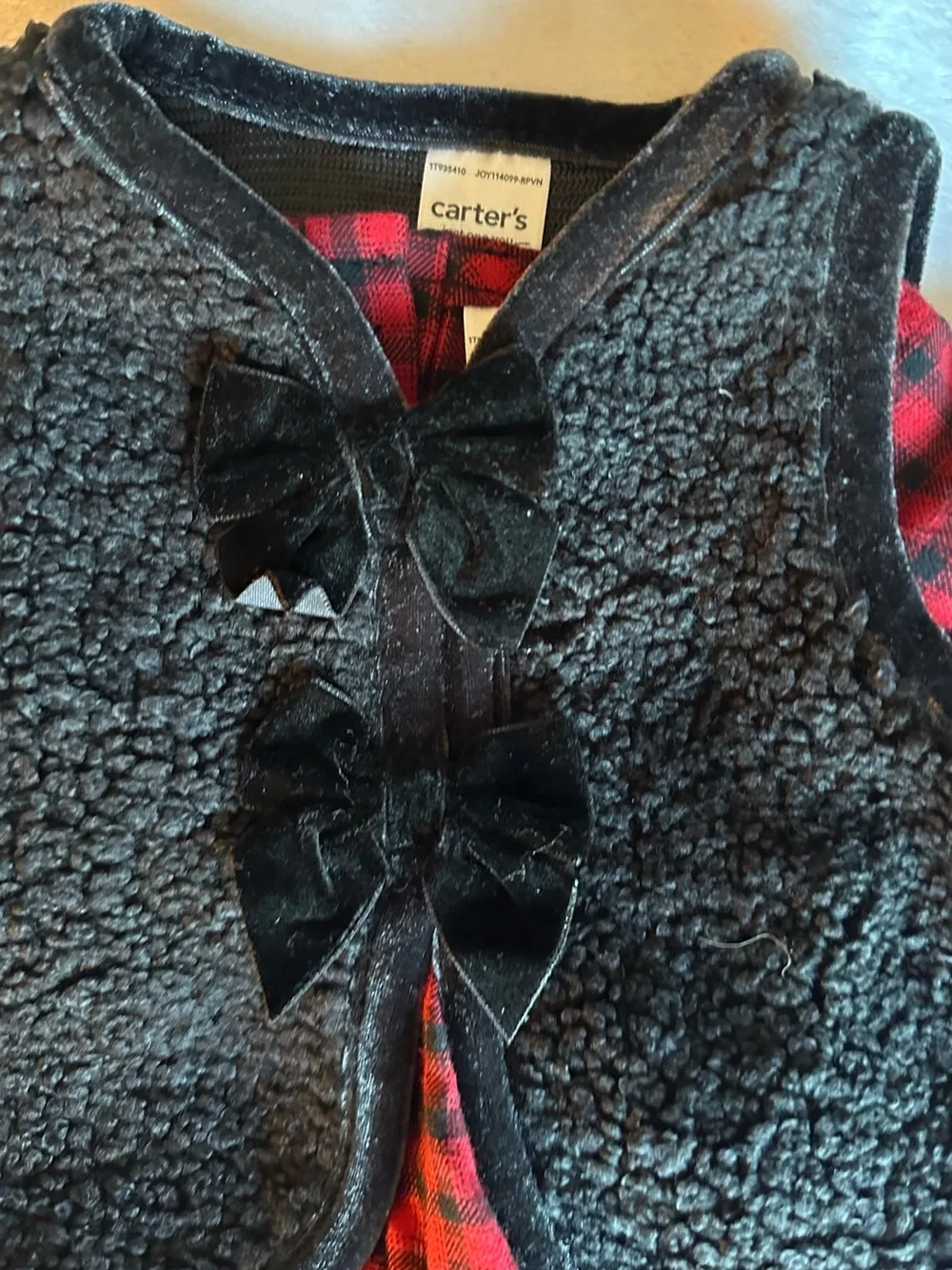 Carter's Red and Black Plaid Baby Outfit